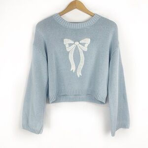 Sincerly Jules Pale Blue Bow Sweater